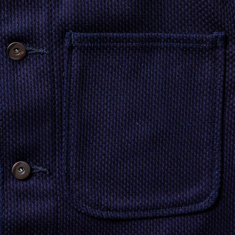 New Drop Men's Japanese Sashiko Kendo Indigo Chore Coat – Blue and