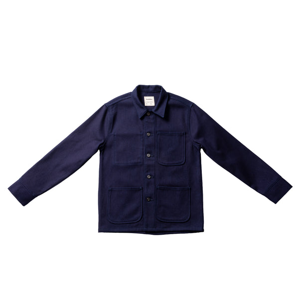 New Drop Men's Japanese Sashiko Kendo Indigo Chore Coat – Blue and